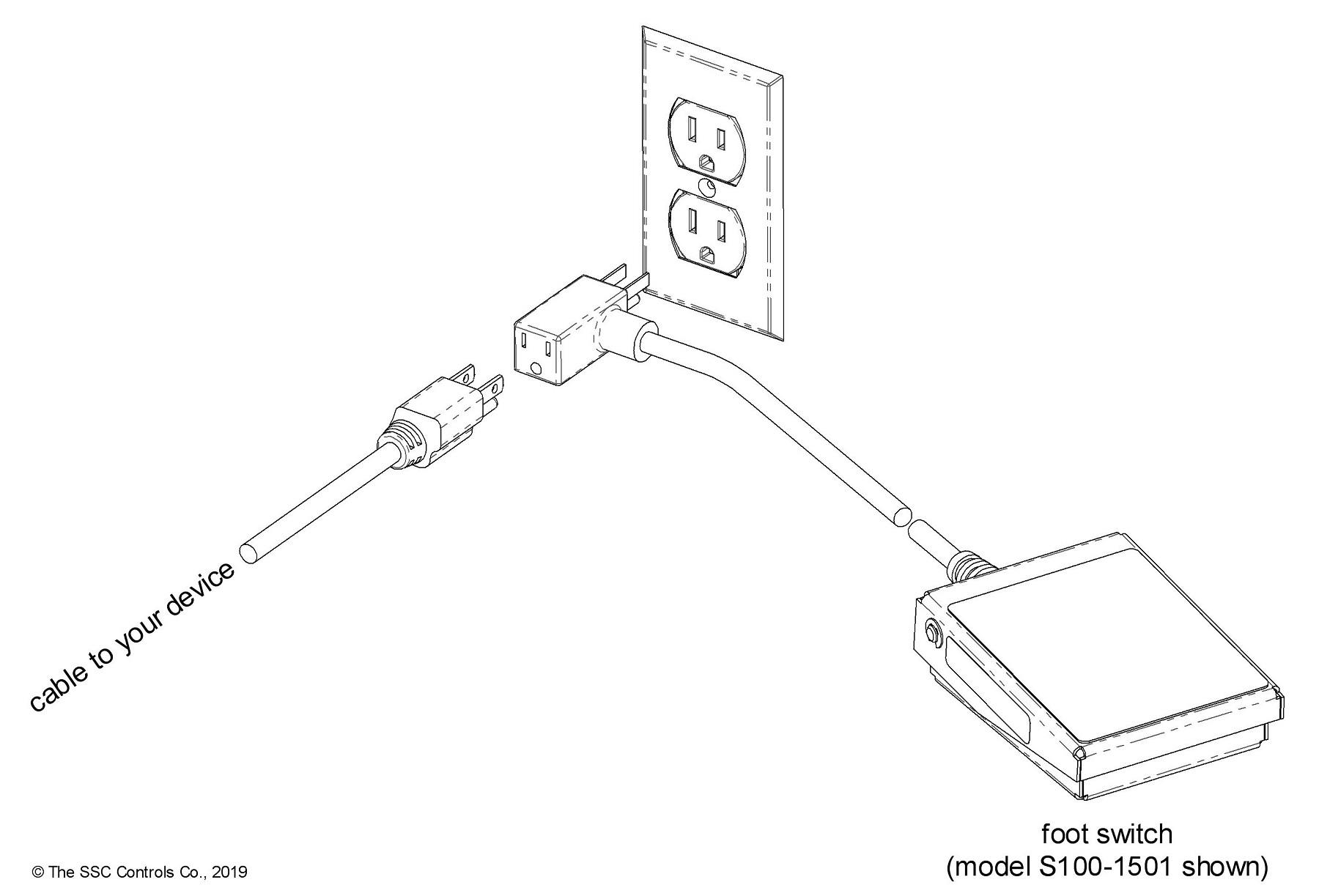 SSC Controls S100-1501 Foot Switch Connection Diagram